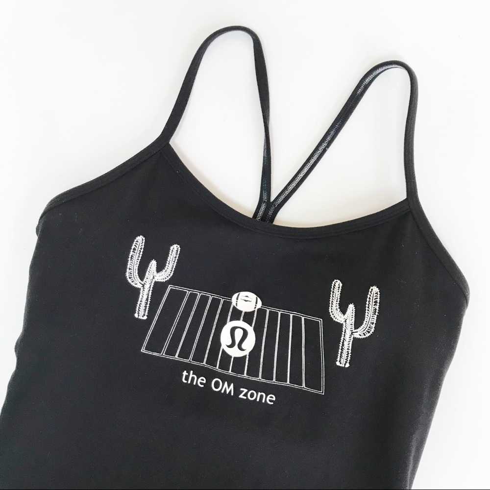 Lululemon Black Power Y Tank Yoga Om Zone